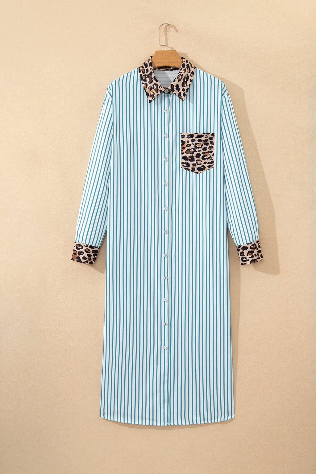 The Sophie Leopard Stripe Shirt Dress