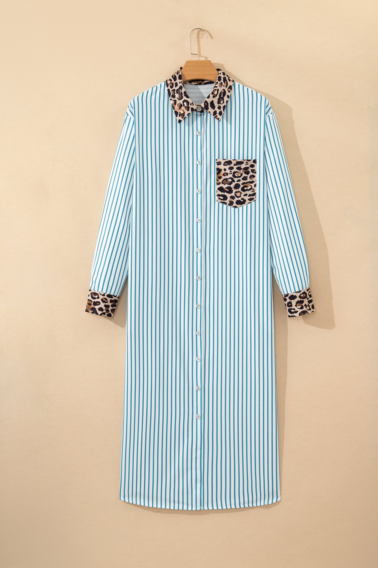 The Sophie Leopard Stripe Shirt Dress