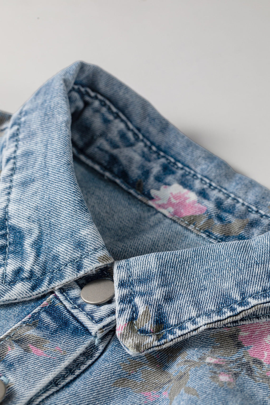 The Hazel Floral Denim Button Down Dress