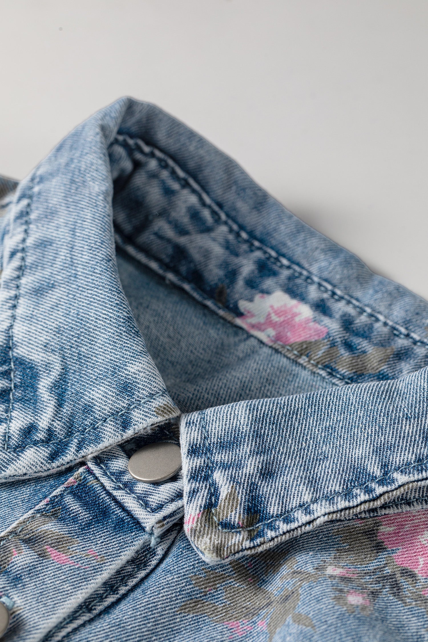 The Hazel Floral Denim Button Down Dress