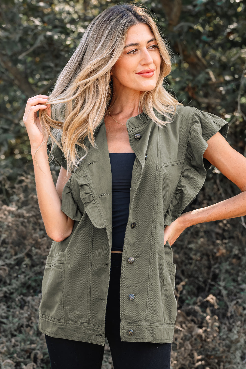 The Oakley Ruffle Sleeve Vest