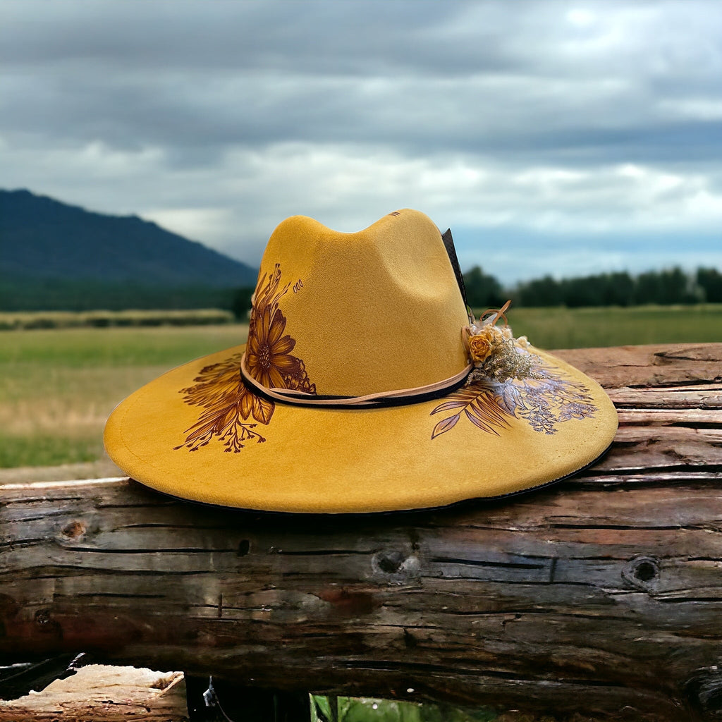 The Marigold Burned Wide Brim Hat