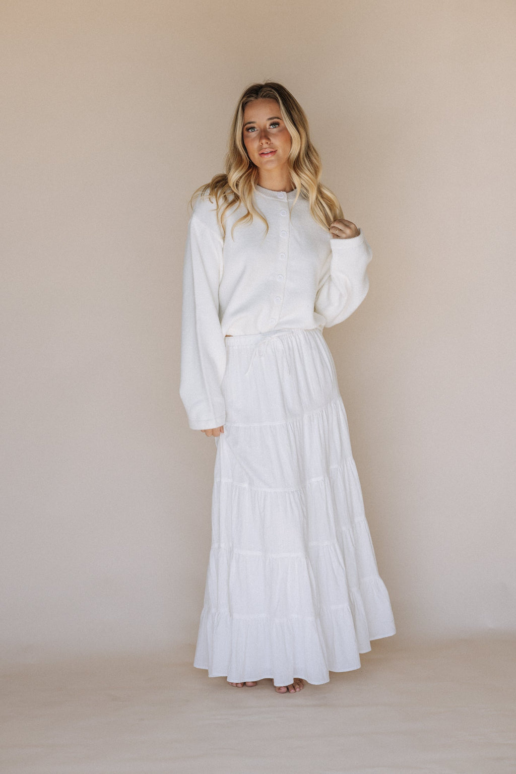 The Lexi LDS Temple Skirt in White