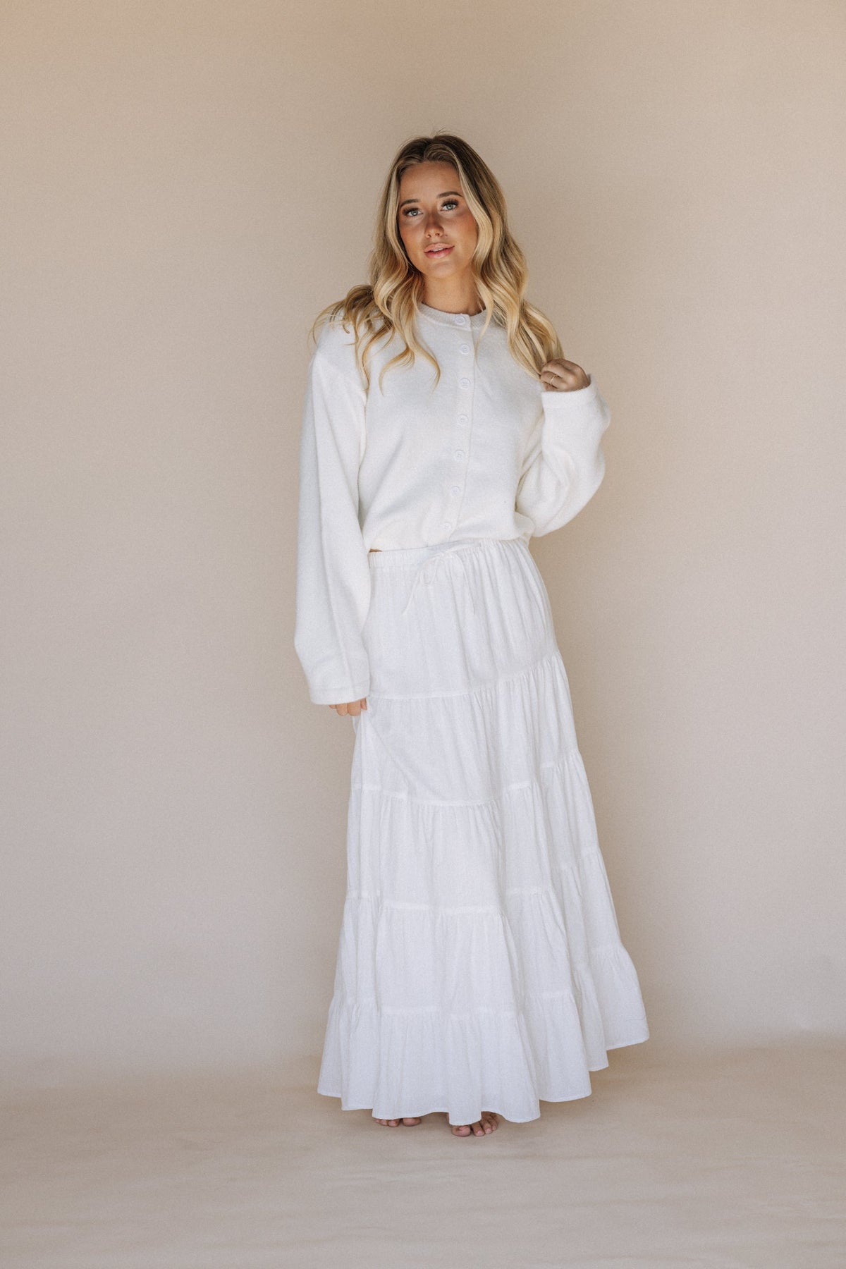 The Lexi LDS Temple Skirt in White