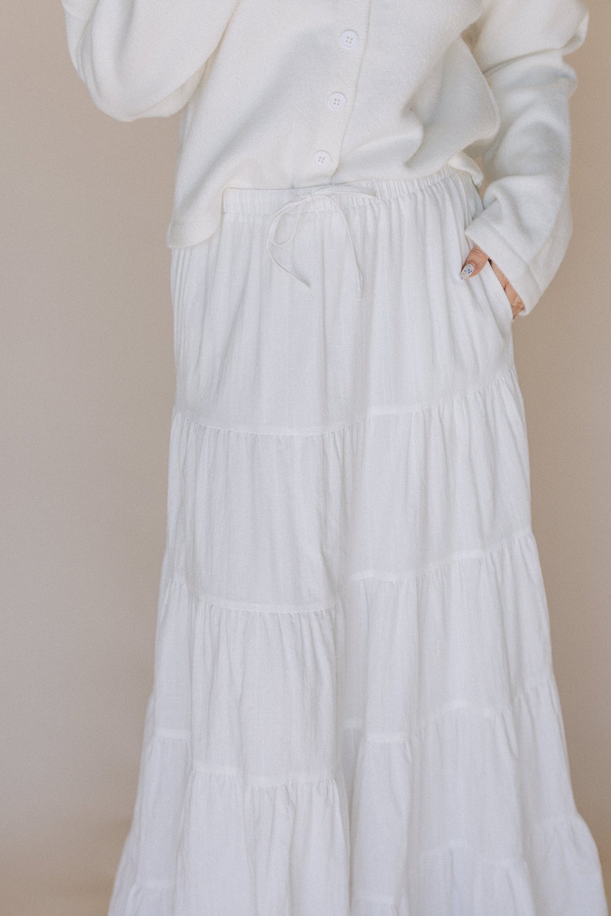 The Lexi LDS Temple Skirt in White
