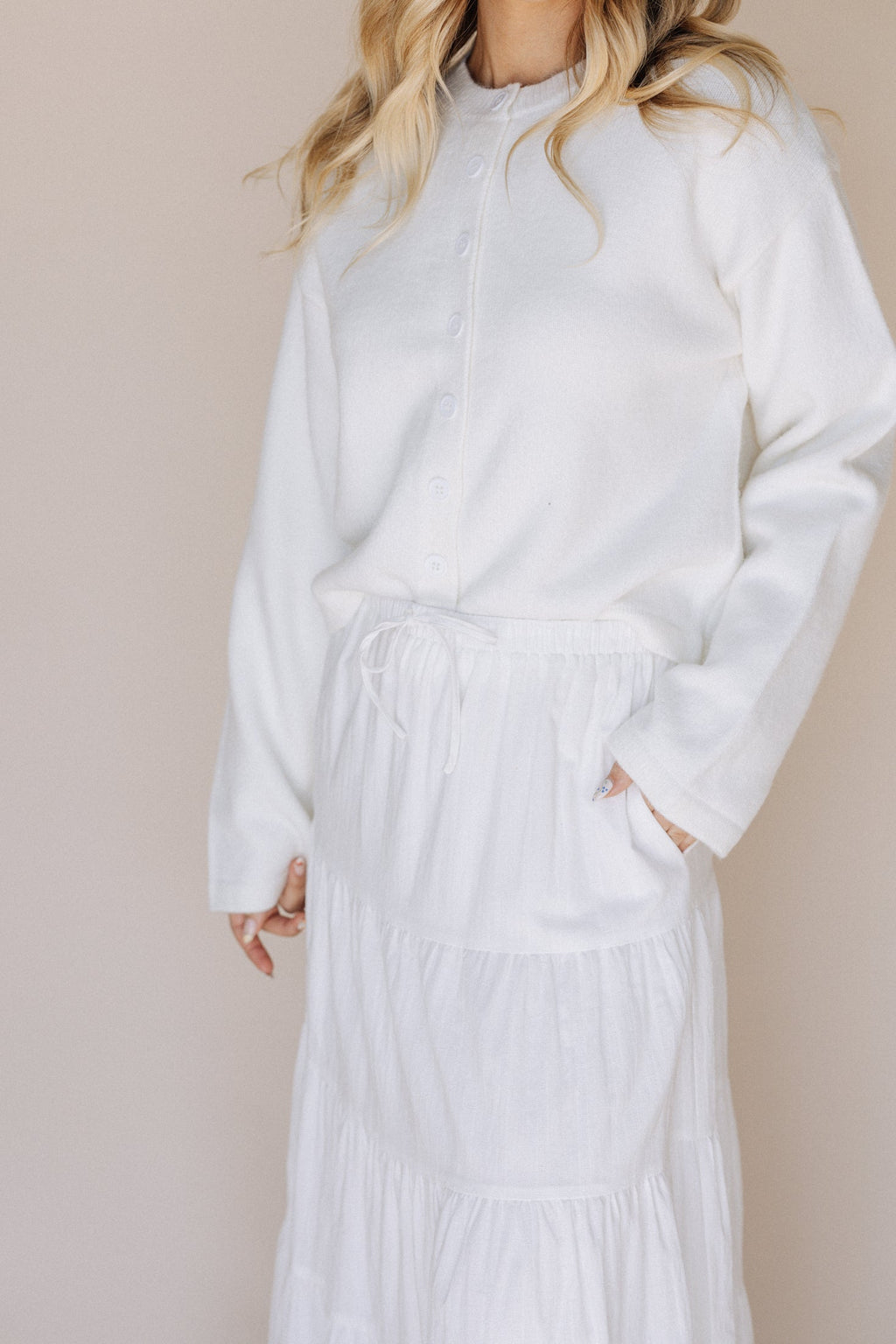 The Lexi LDS Temple Skirt in White