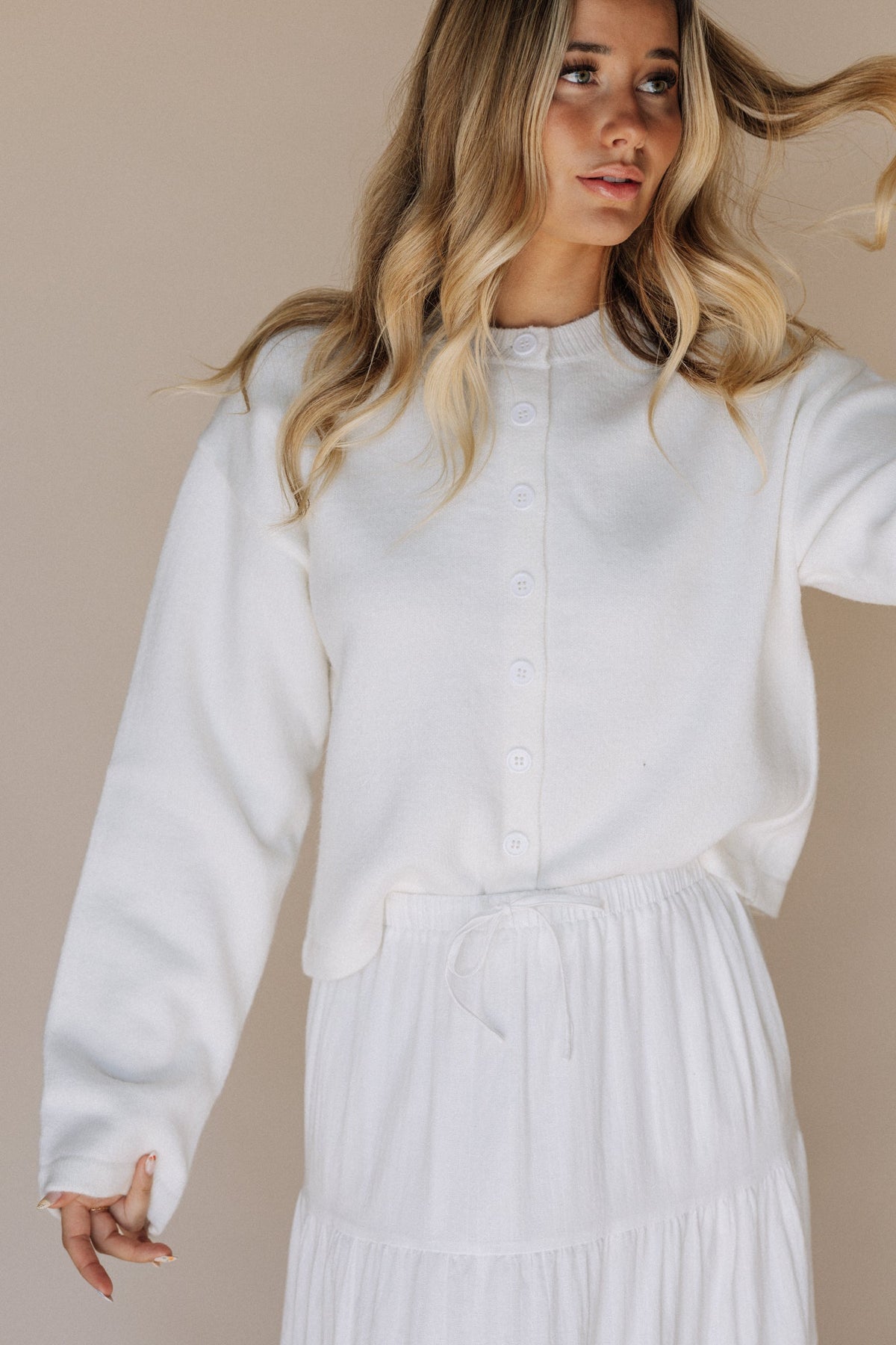 The Marilee Temple Sweater in Ivory