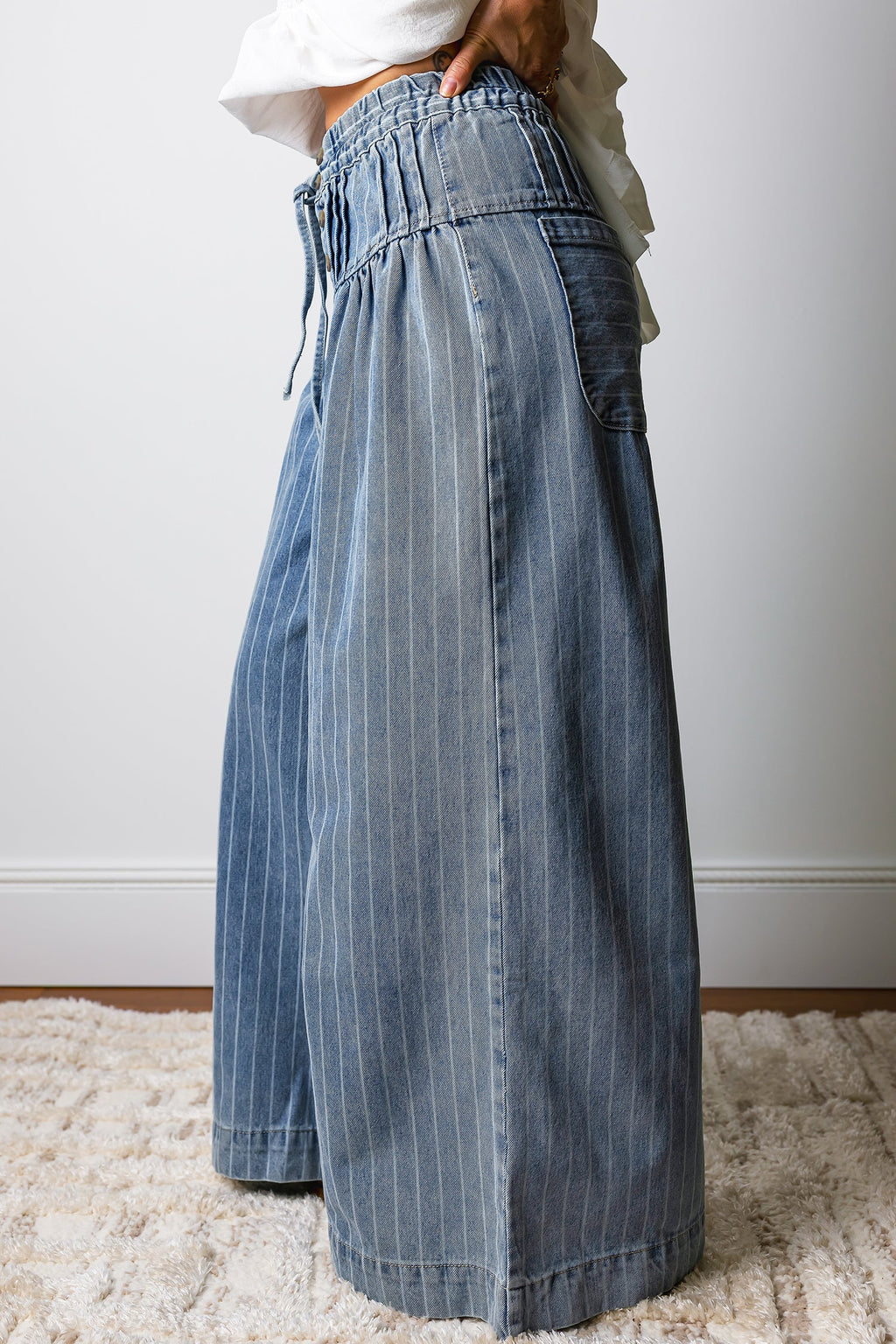 The Delilah Pleated Wide Leg Jeans