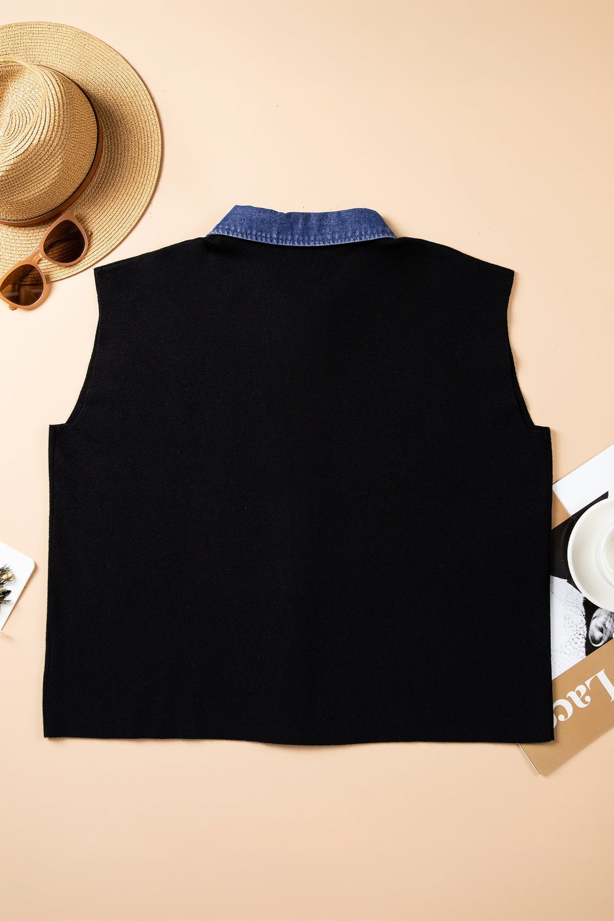 The Collins Denim Trim Vest