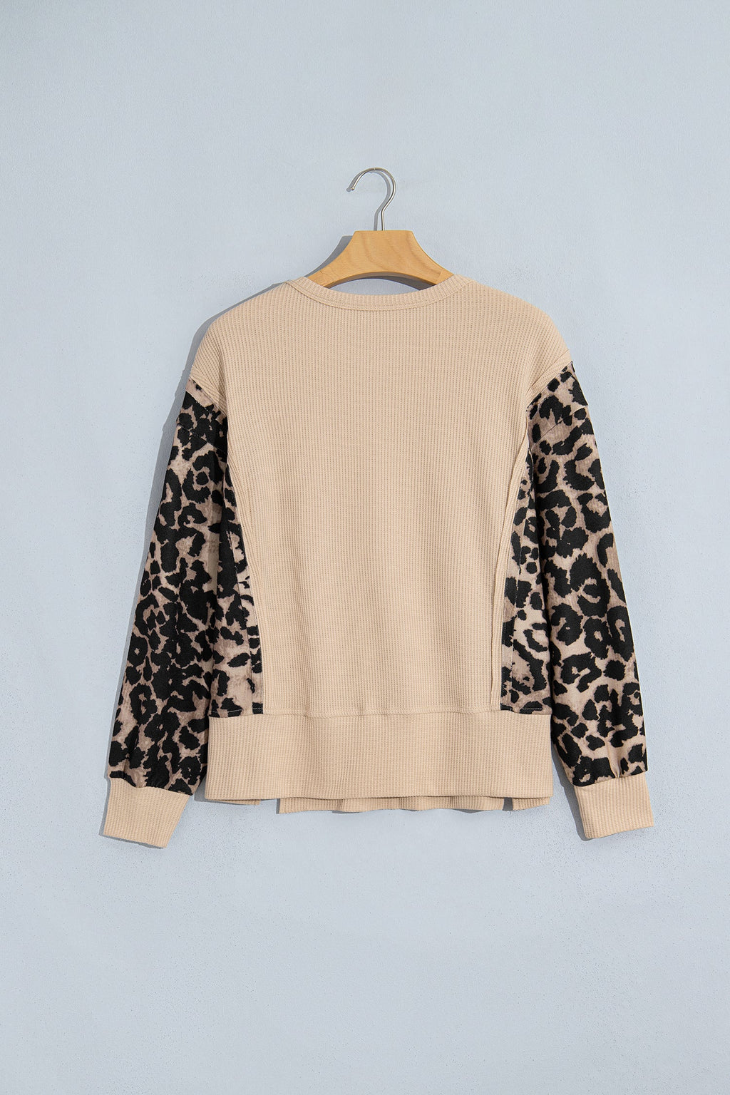 The Raquel Leopard Trim Waffle Knit Sweater