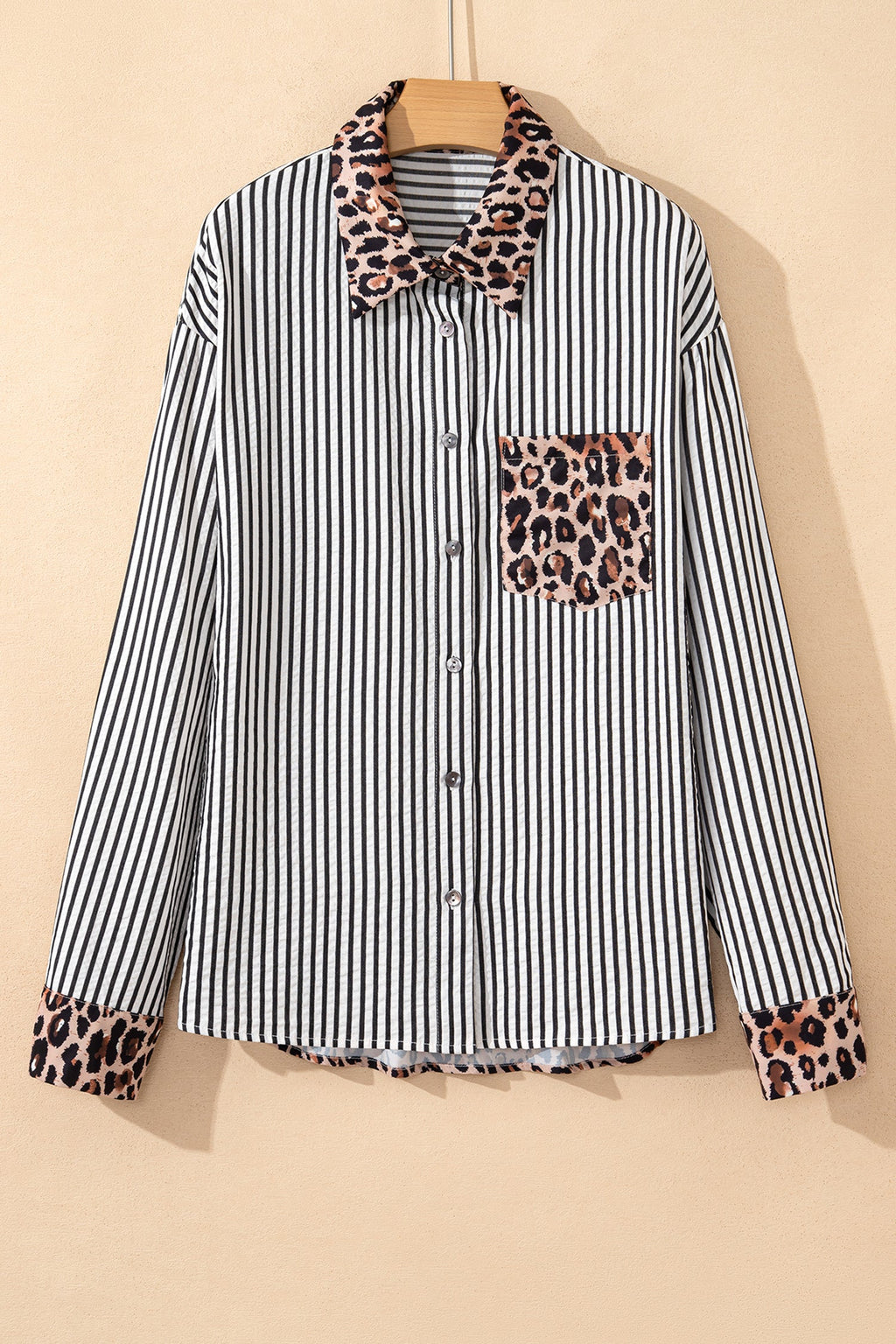 The Blair Leopard Stripe Button Up