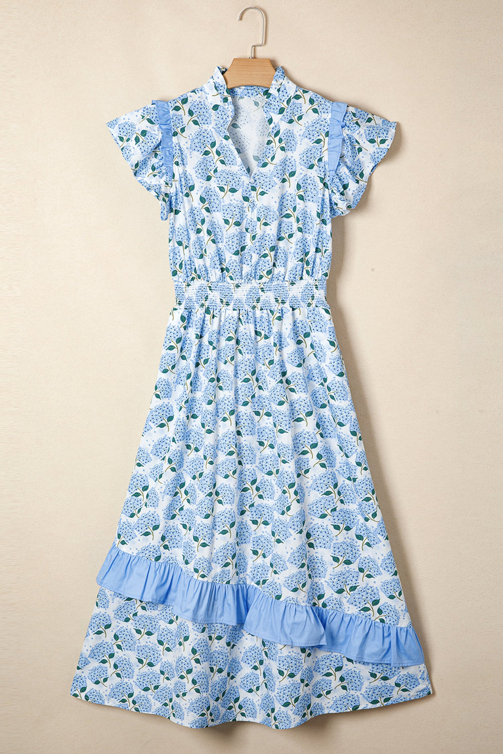 The Lena Floral Hydrangea Maxi Dress