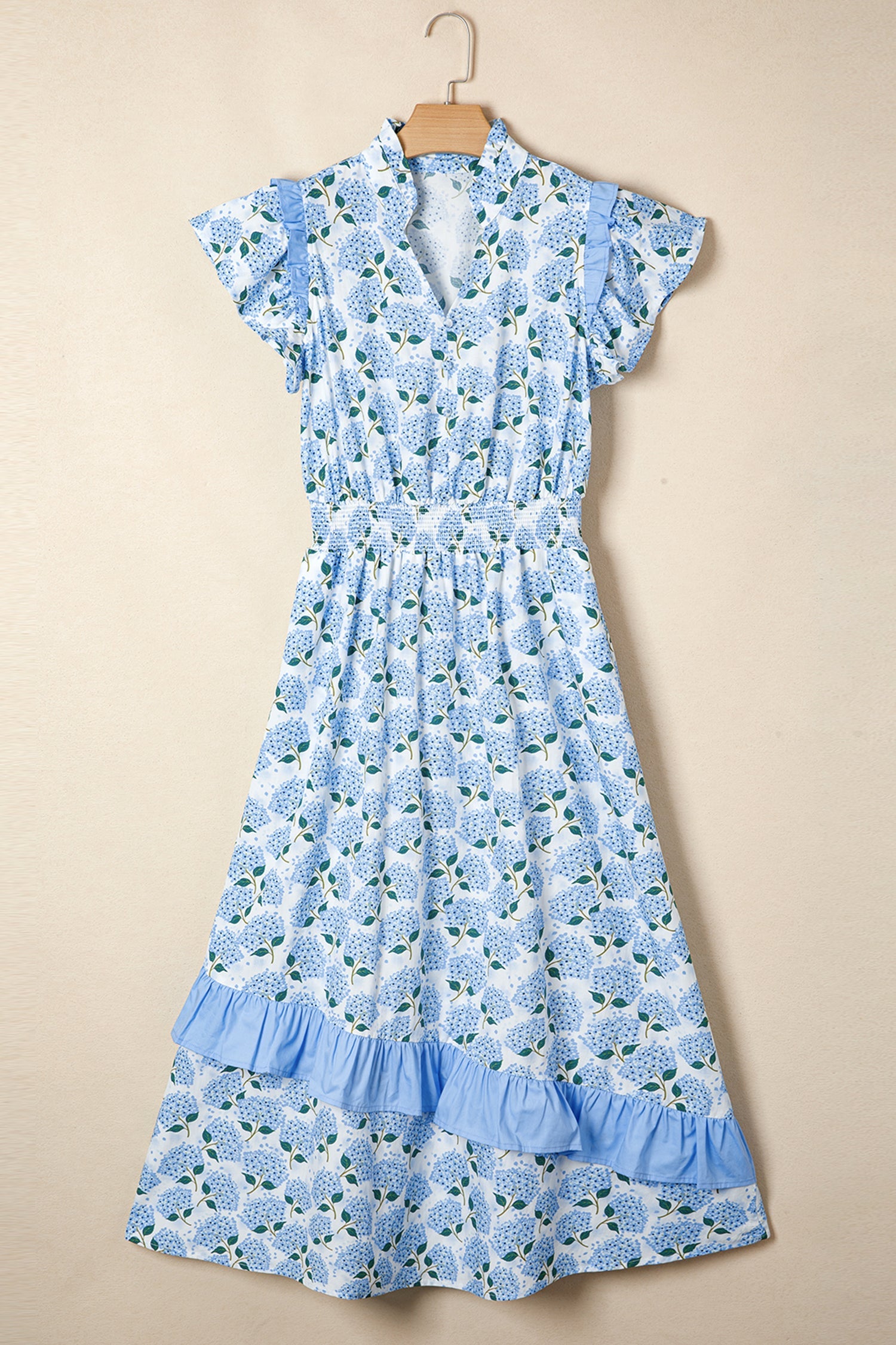 The Lena Floral Hydrangea Maxi Dress