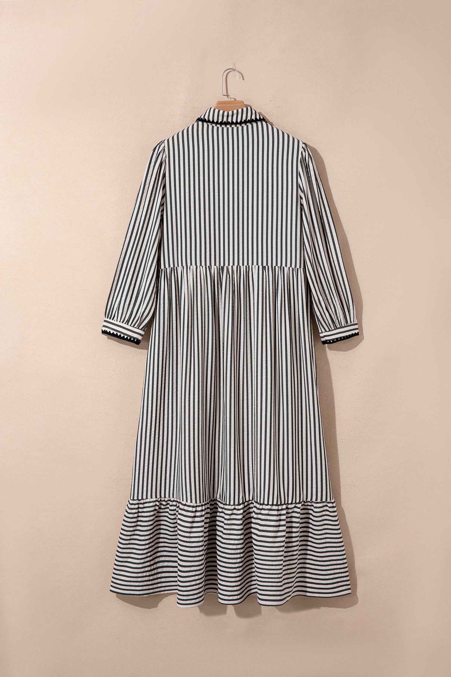 The Hallie Stripe Scallop Maxi Dress