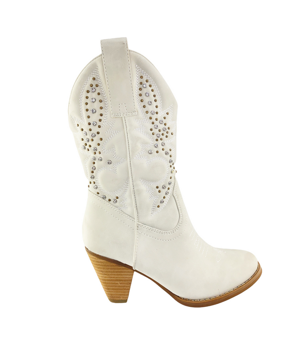 The Haddie Houston Western Boots in White