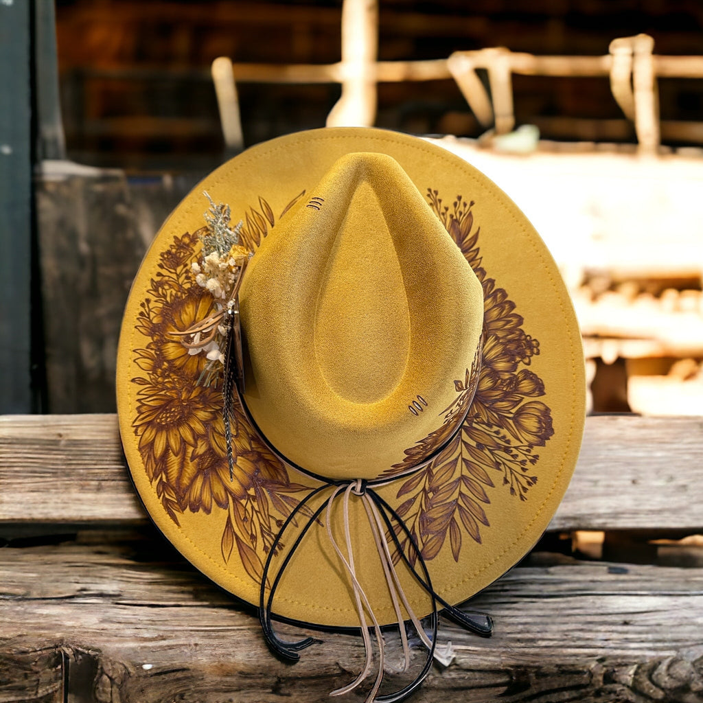 The Marigold Burned Wide Brim Hat