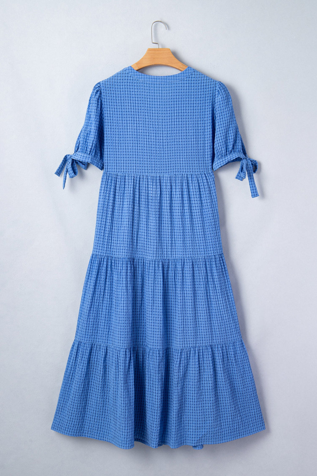 The Hartley Blue Gingham Bow Dress