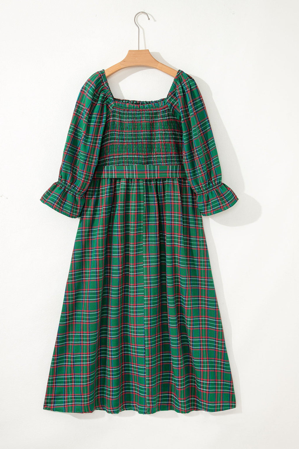 The Home For The Holidays Plaid Midi Dress