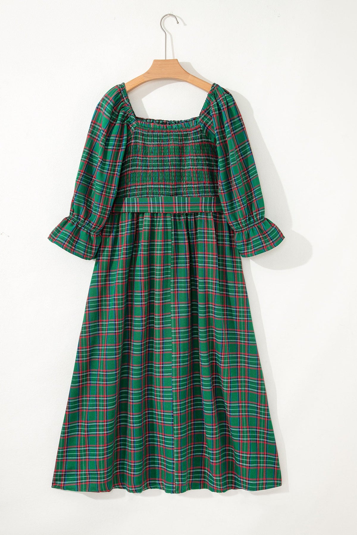 The Home For The Holidays Plaid Midi Dress