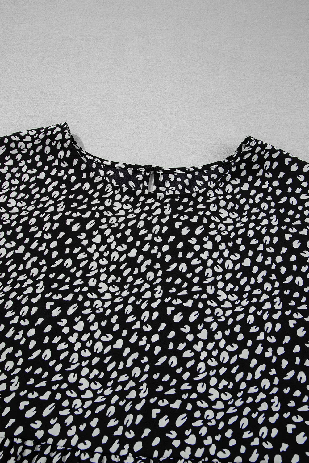 The Millie Leopard Ruffle Tiered Keyhole Blouse
