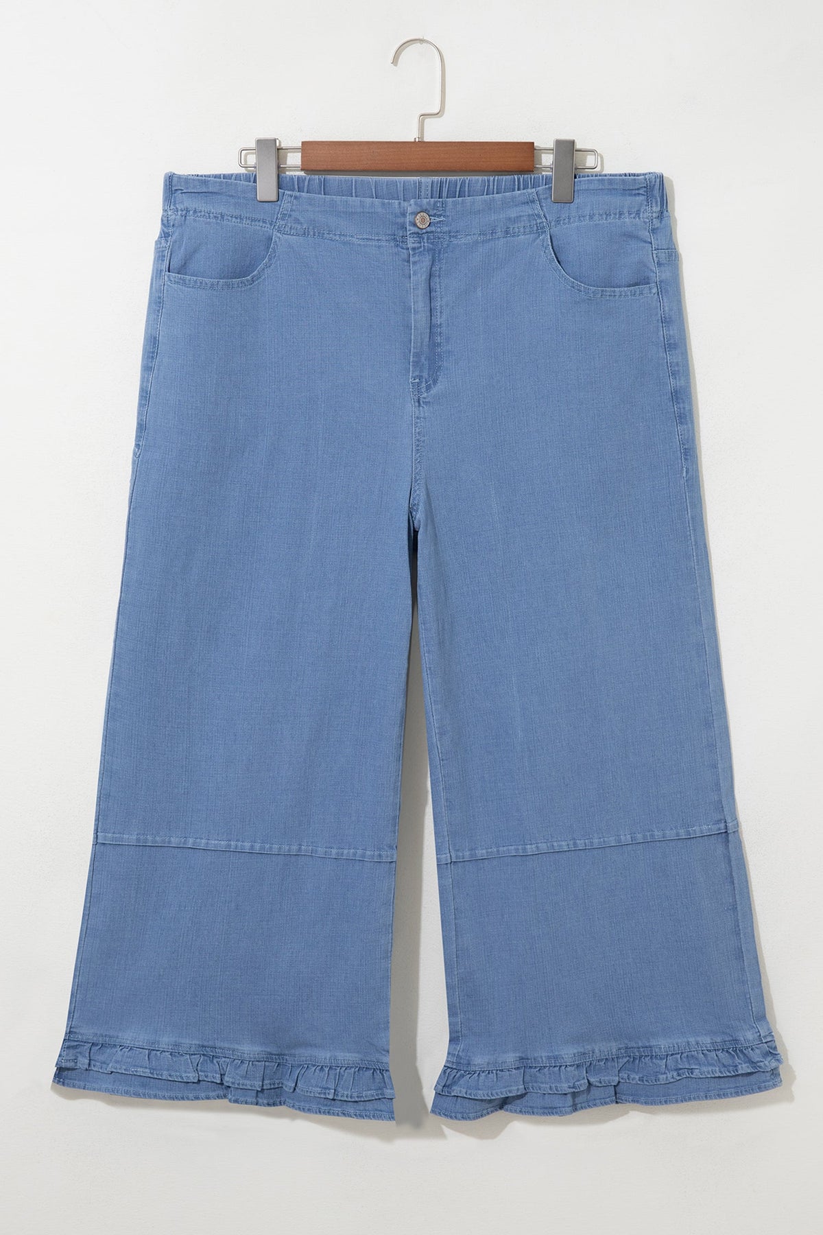 The Delaney Ruffle Hem Wide Leg Jeans