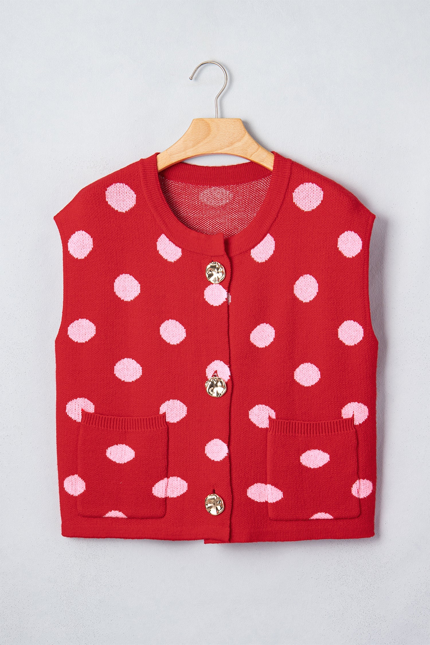 The Scarlett Polka Dot Knit Vest