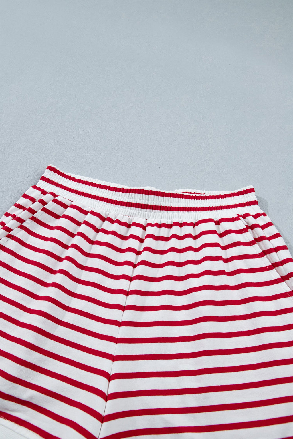 The Maise Stripe Scallop Shorts Set