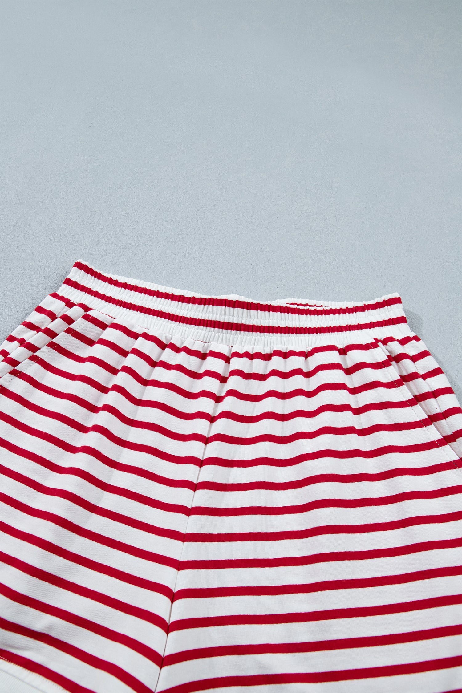 The Maise Stripe Scallop Shorts Set