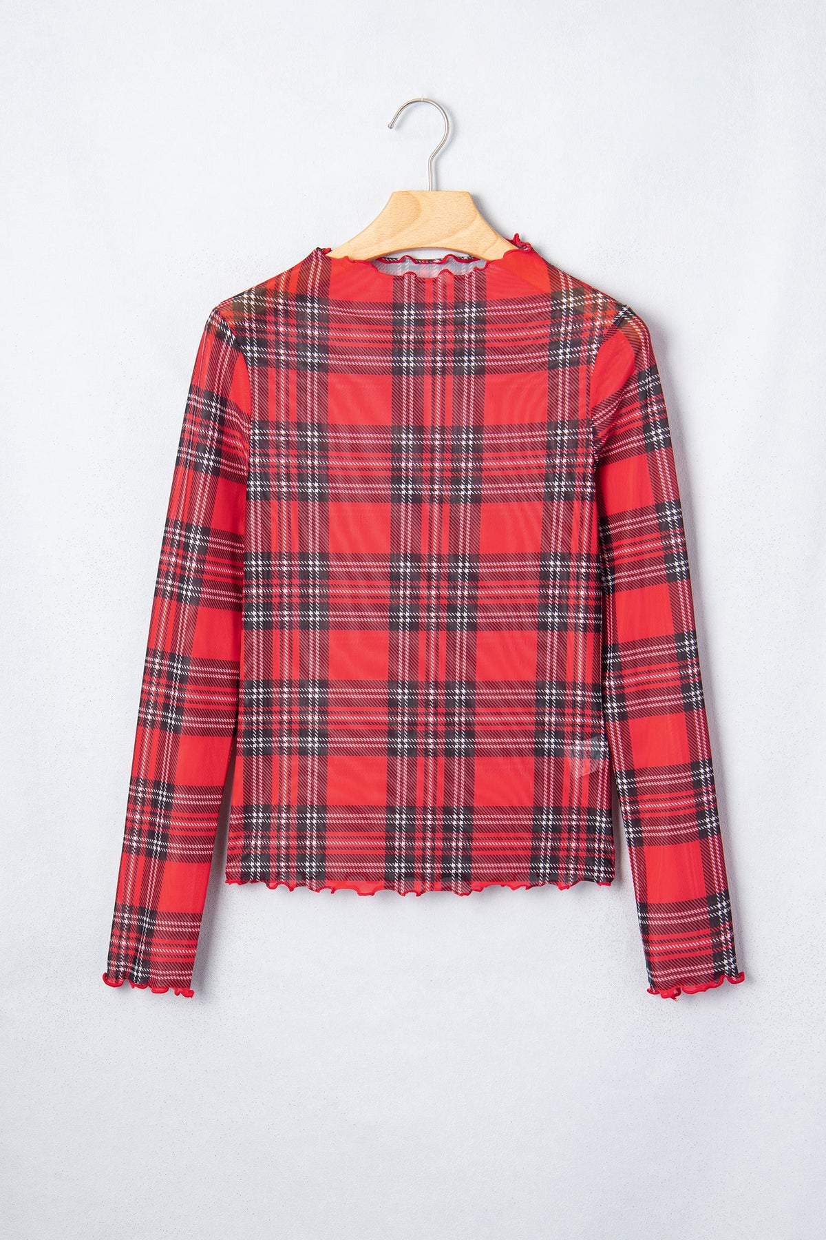 The Presley Plaid Mesh Top