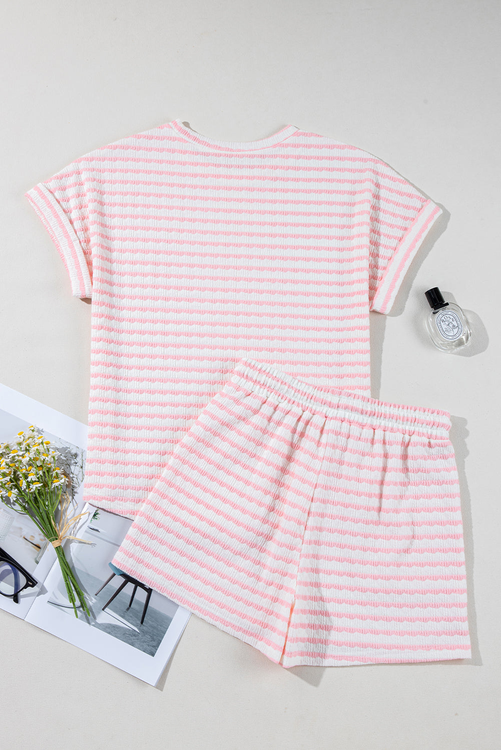 The Saylor Mae Stripe Knitted Shorts Set