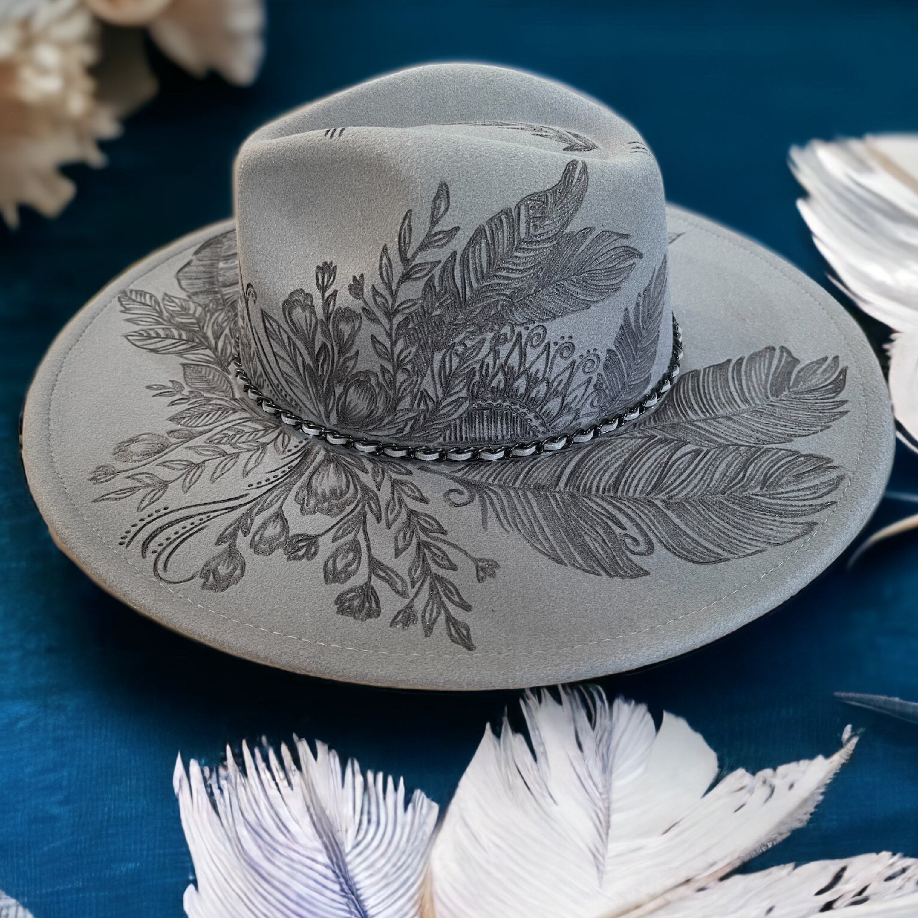 The Elowen Burned Wide Brim Hat