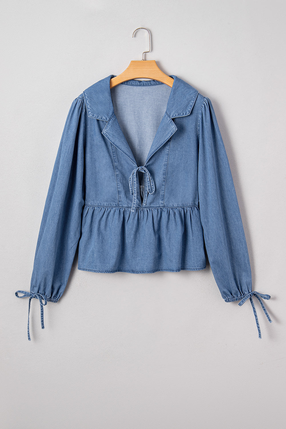 The Mae Denim Peplum Top