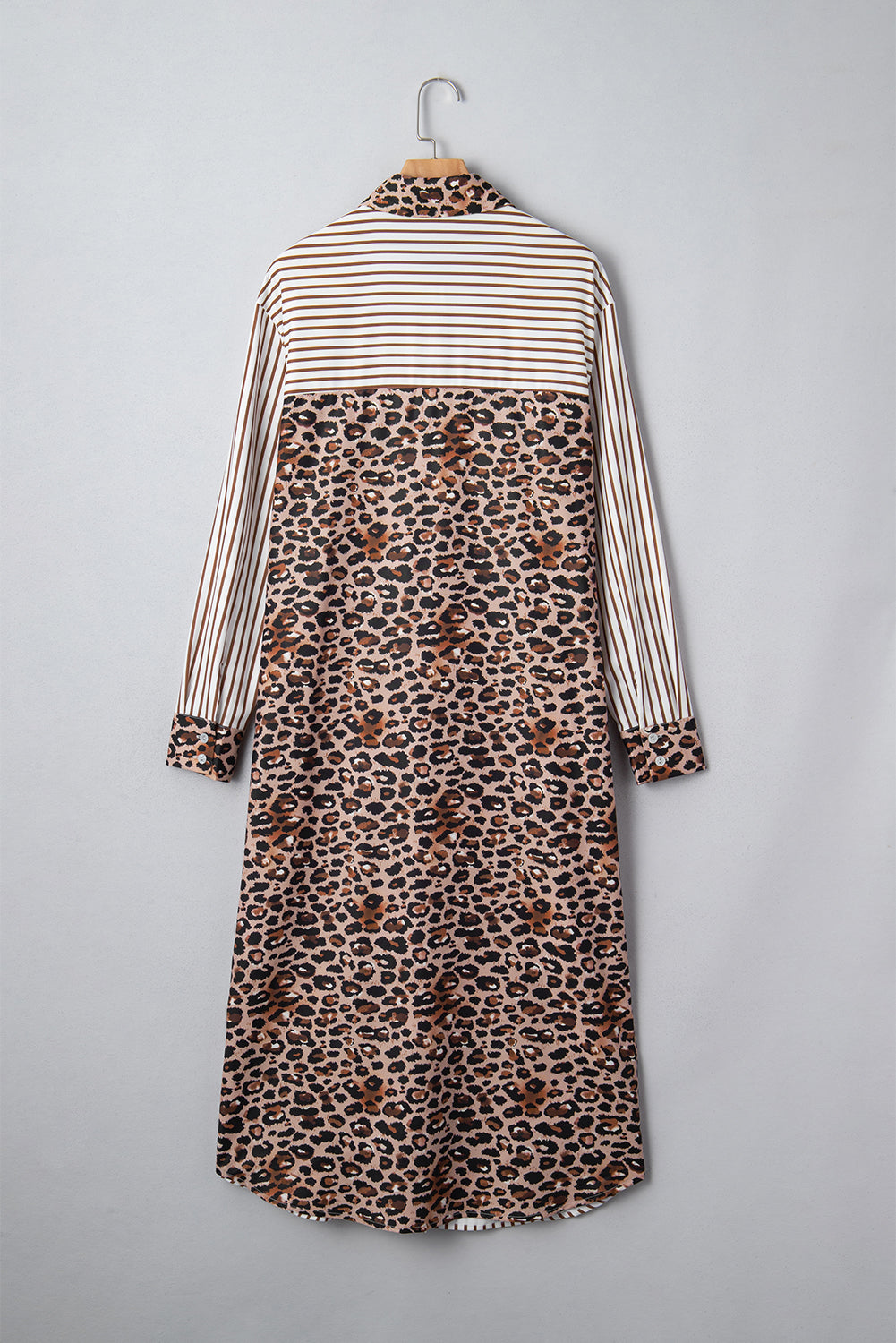 The Sophie Leopard Stripe Shirt Dress