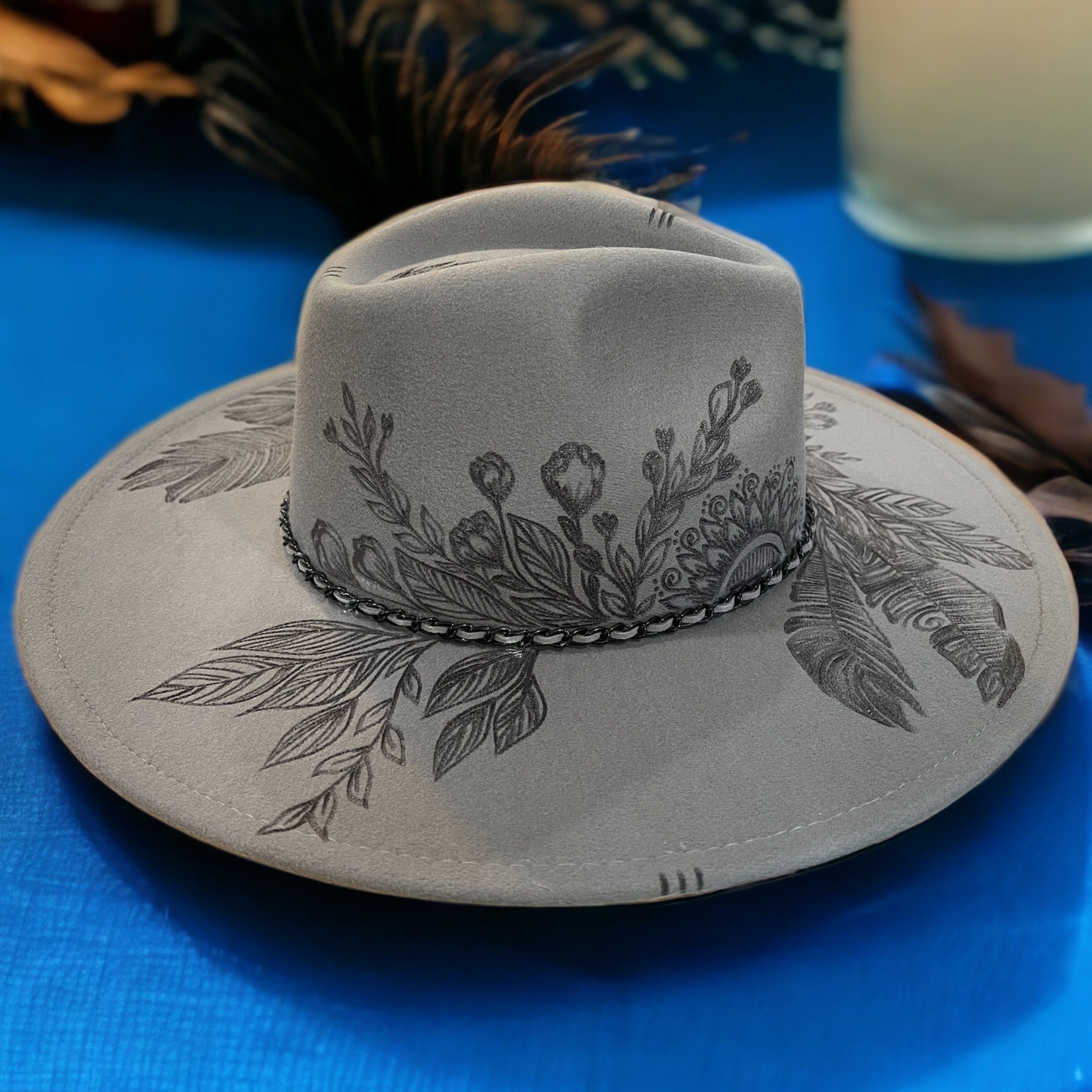 The Elowen Burned Wide Brim Hat