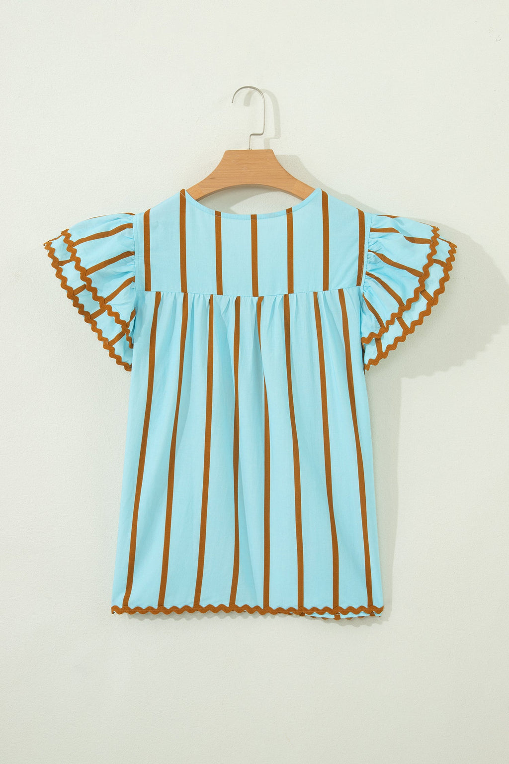 The Lina Stripe Ruffle Blouse