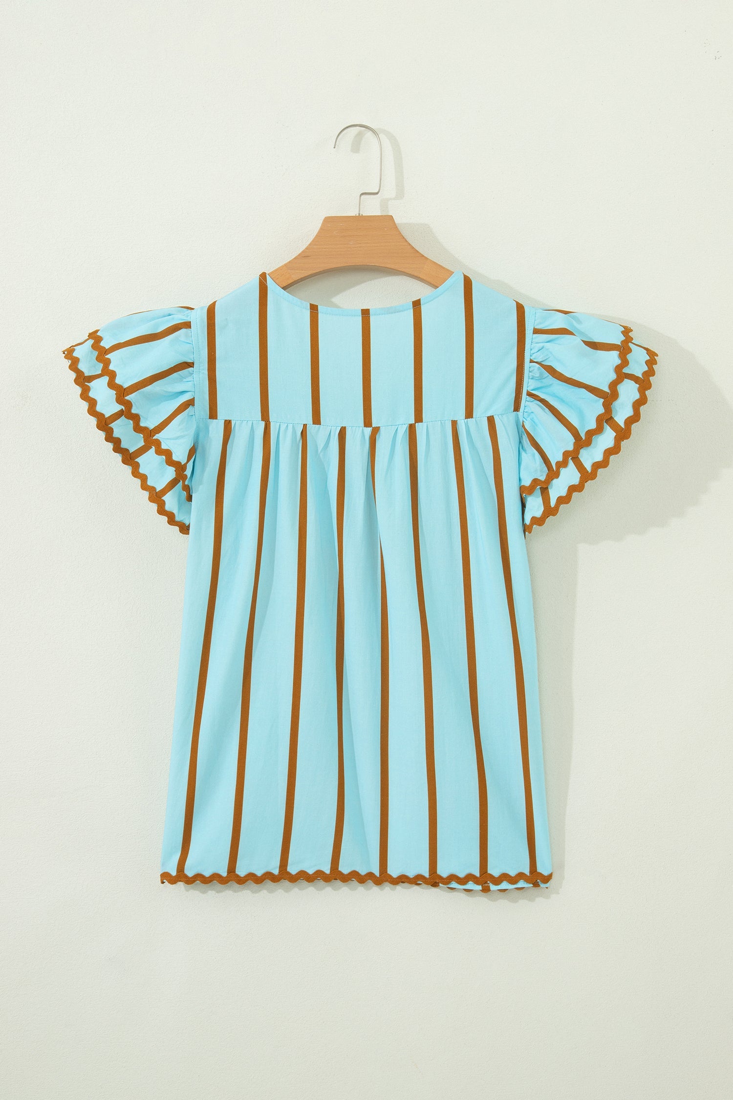 The Lina Stripe Ruffle Blouse