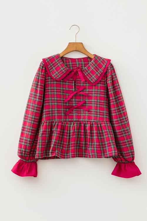 Mistletoe Moments Plaid Blouse