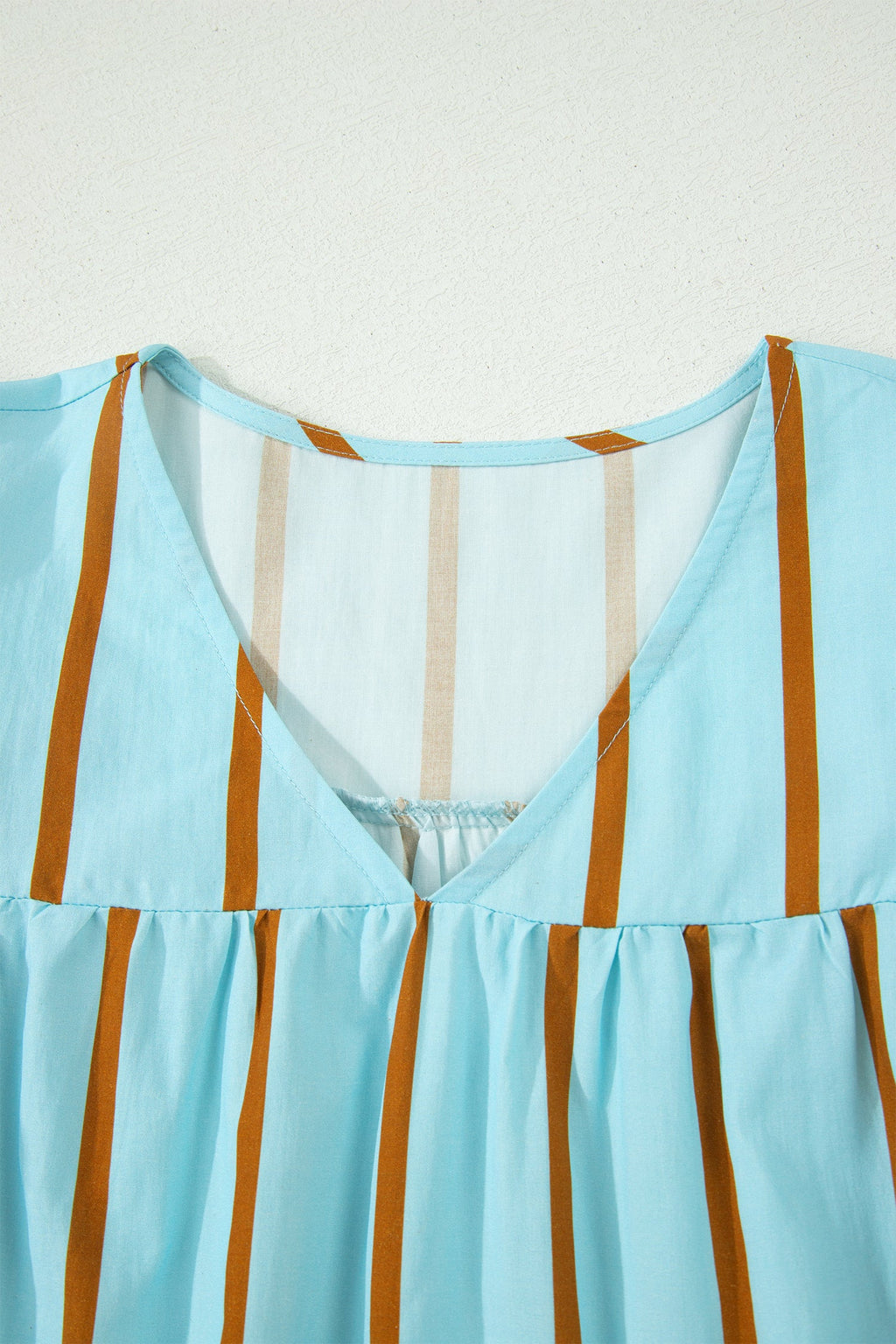 The Lina Stripe Ruffle Blouse