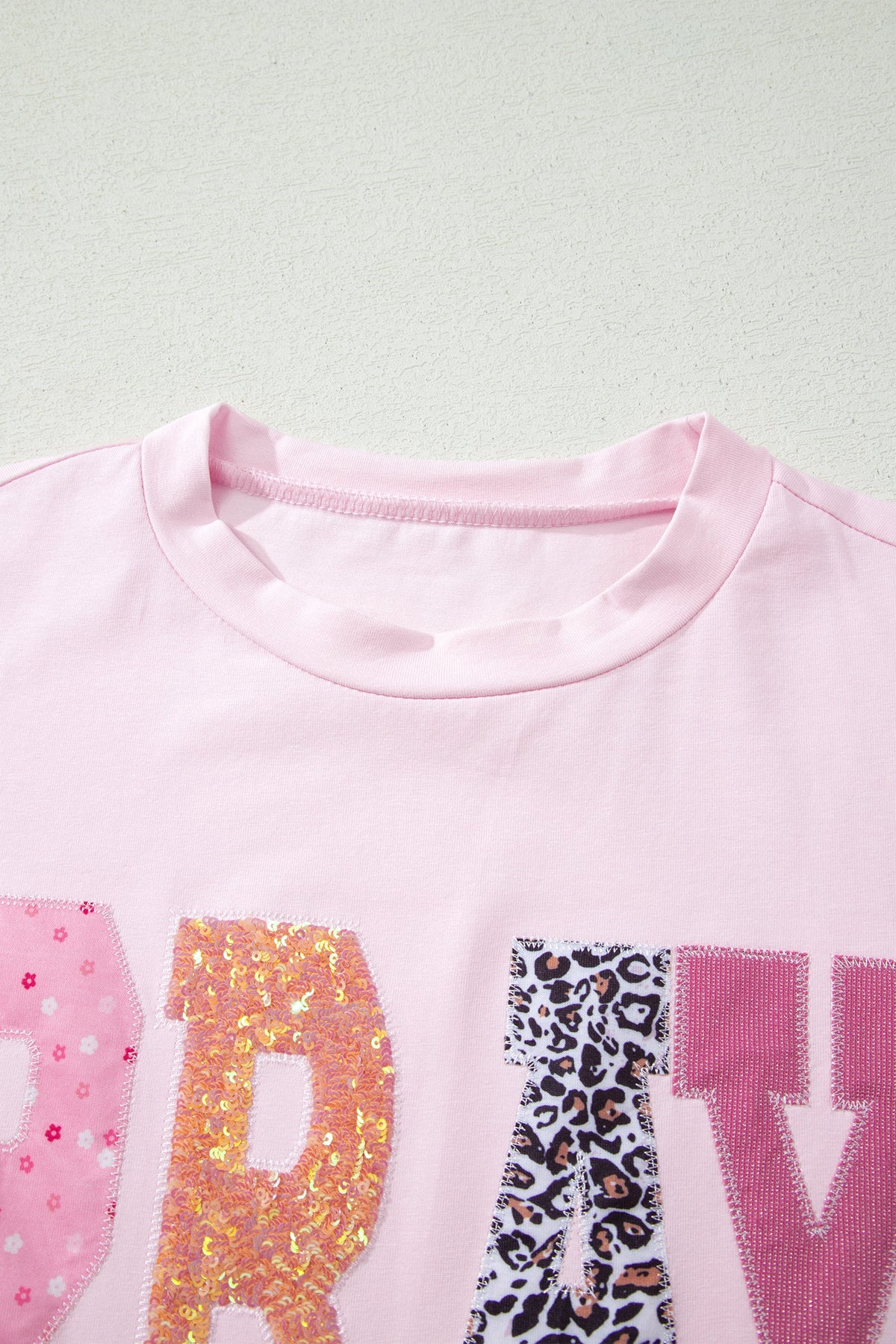 Pray With Style Sequin Leopard Tee