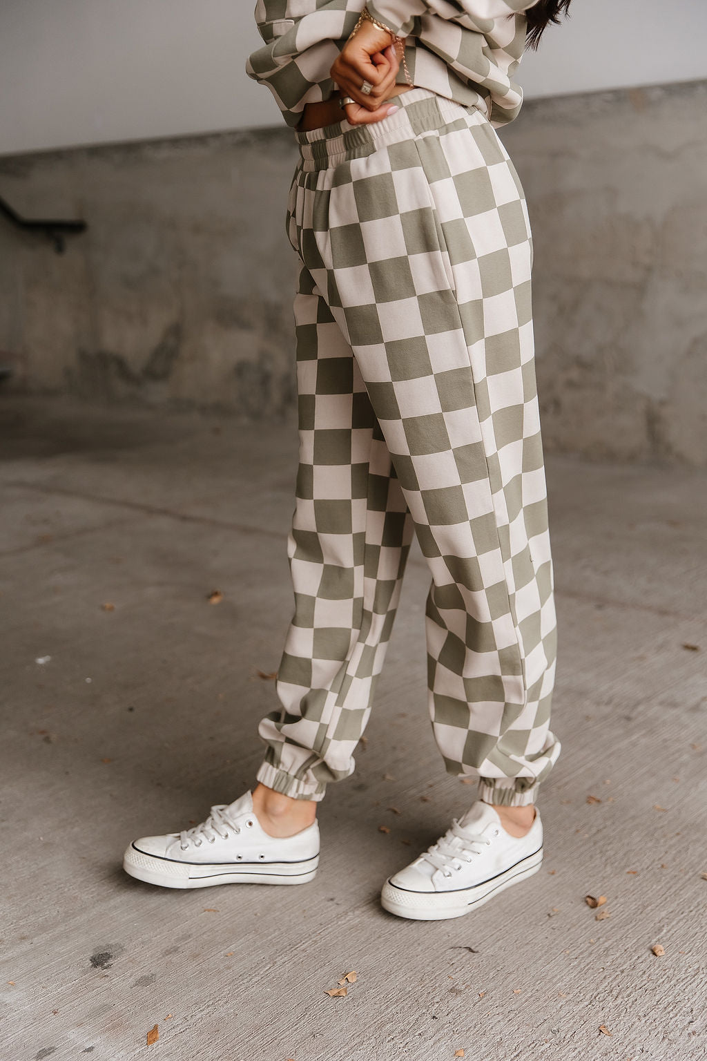 The Green and Beige University Joggers Soft Landing