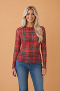 The Presley Plaid Mesh Top