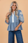 The Avery Floral Embroidered Blouse