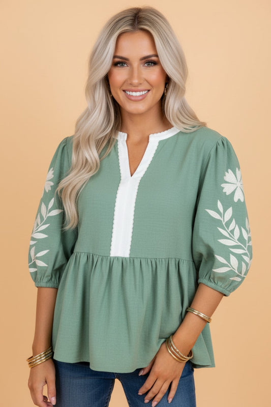 The Avery Floral Embroidered Blouse