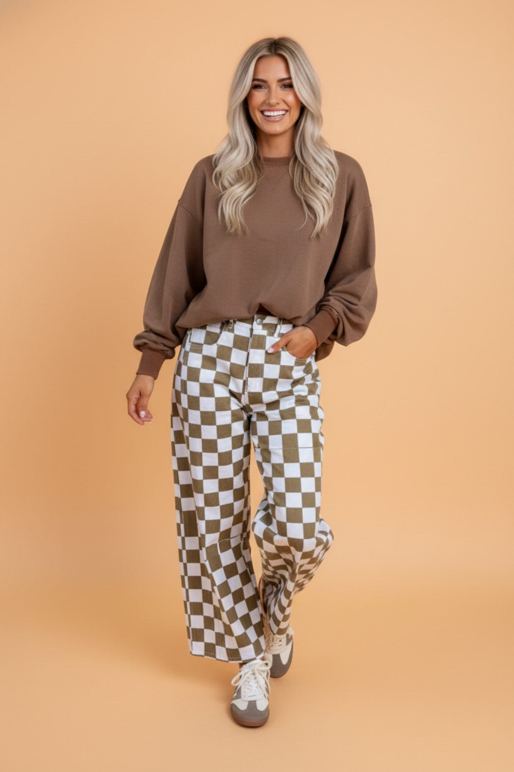 The Autumn Checker Denim Pants