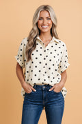 The Emma Polka Dot Buttoned Shirt