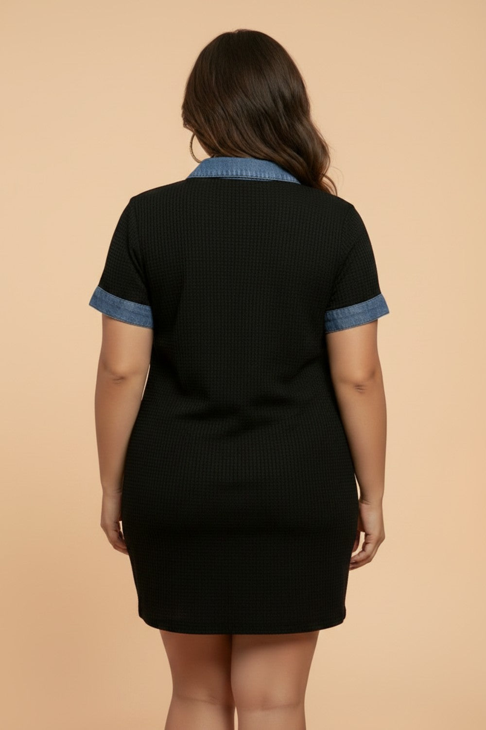 The Maddie Denim Polo Collar Dress