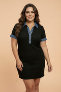 The Maddie Denim Polo Collar Dress