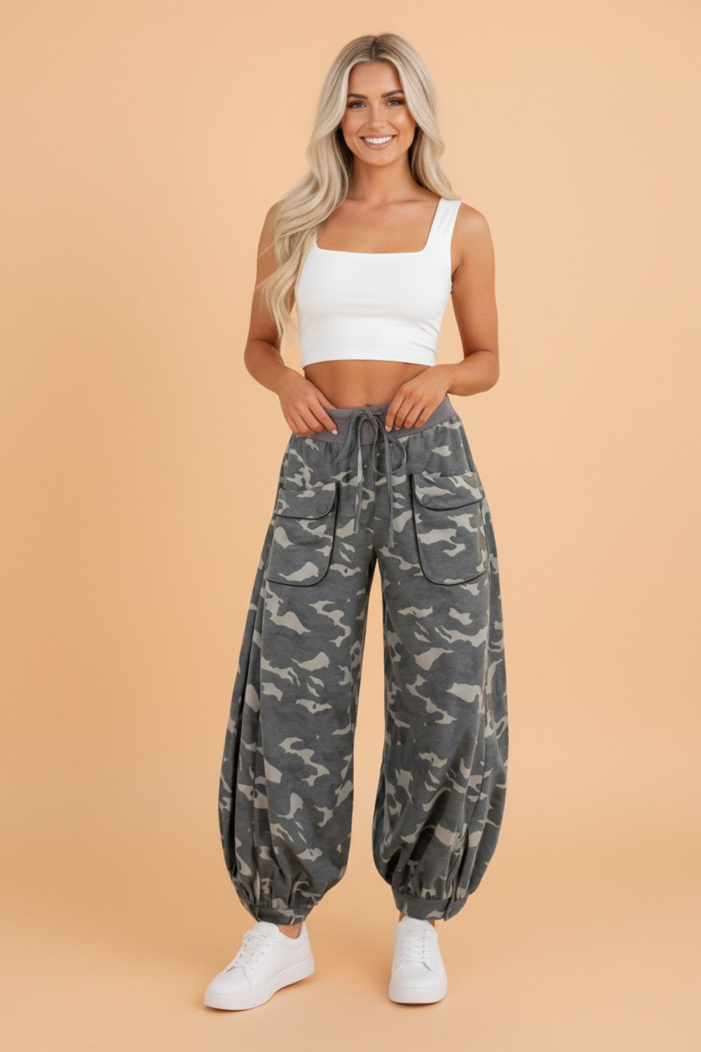 The Reese Camo Barrel Cargo Pants