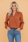 The Autumn Polka Dot Blouse