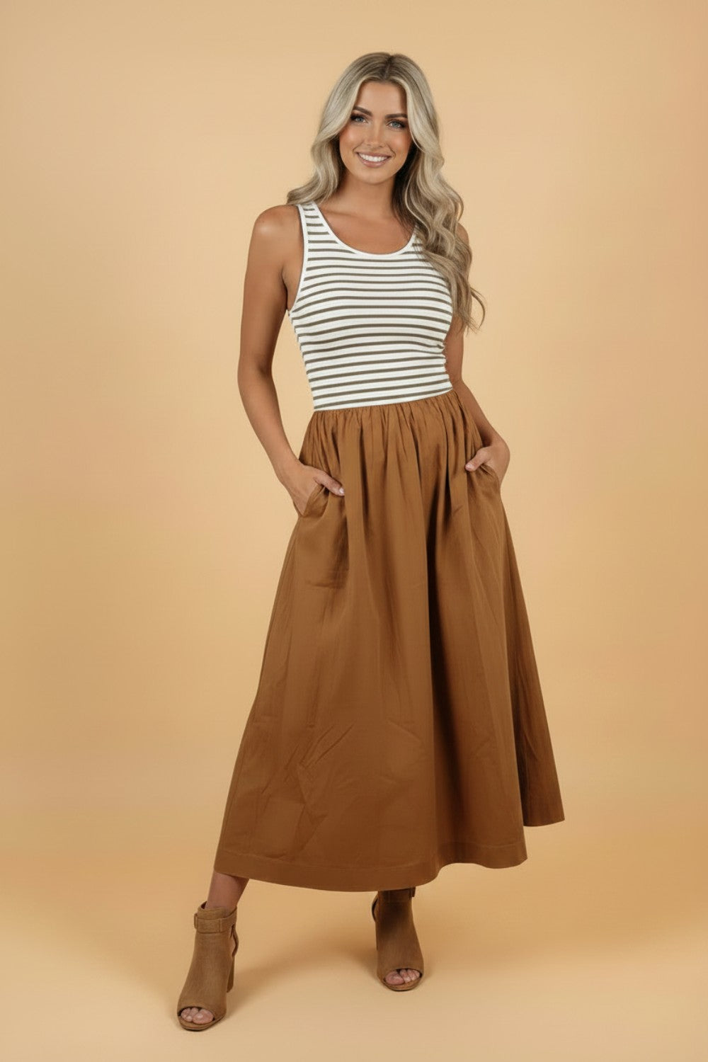 The Skye Stripe Colorblock Long Dress